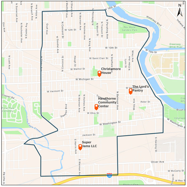 map of near west neighborhood